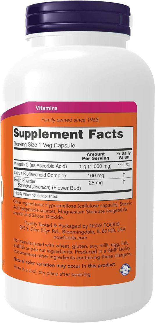 Now Foods Supplements, Vitamin C-1,000 With 100 Mg Of Bioflavonoids, Antioxidant Protection*, 250 Veg Capsules