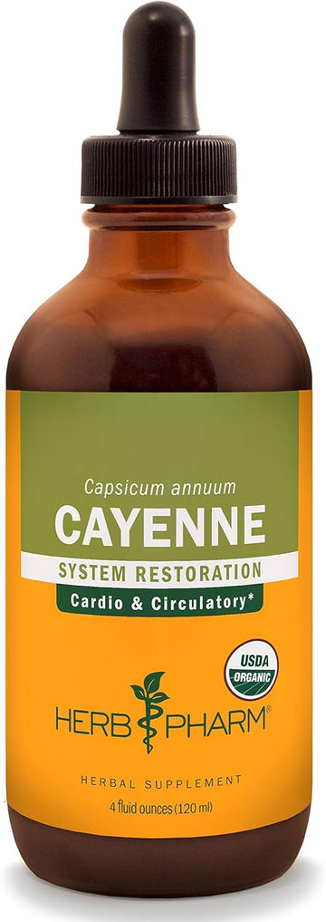 Herb Pharm Certified Organic Cayenne Liquid Extract for Cardiovascular and Circulatory Support