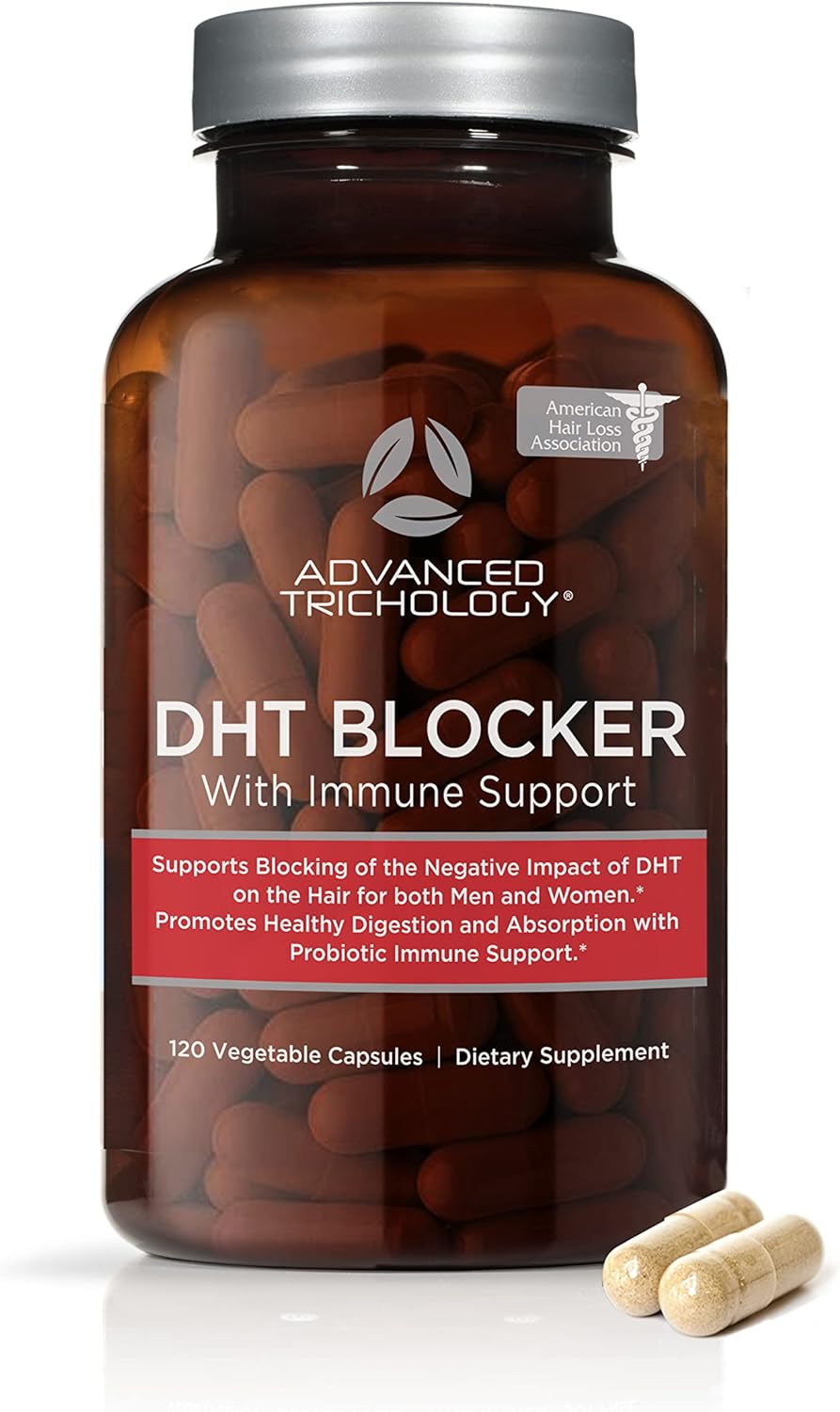 Advanced Trichology DHT BLOCKER Hair Growth Supplement for Genetic Thinning, Men & Women, Approved by American Hair Loss Association, Backed by 20 Years of Experience in Hair Loss Treatment Clinics