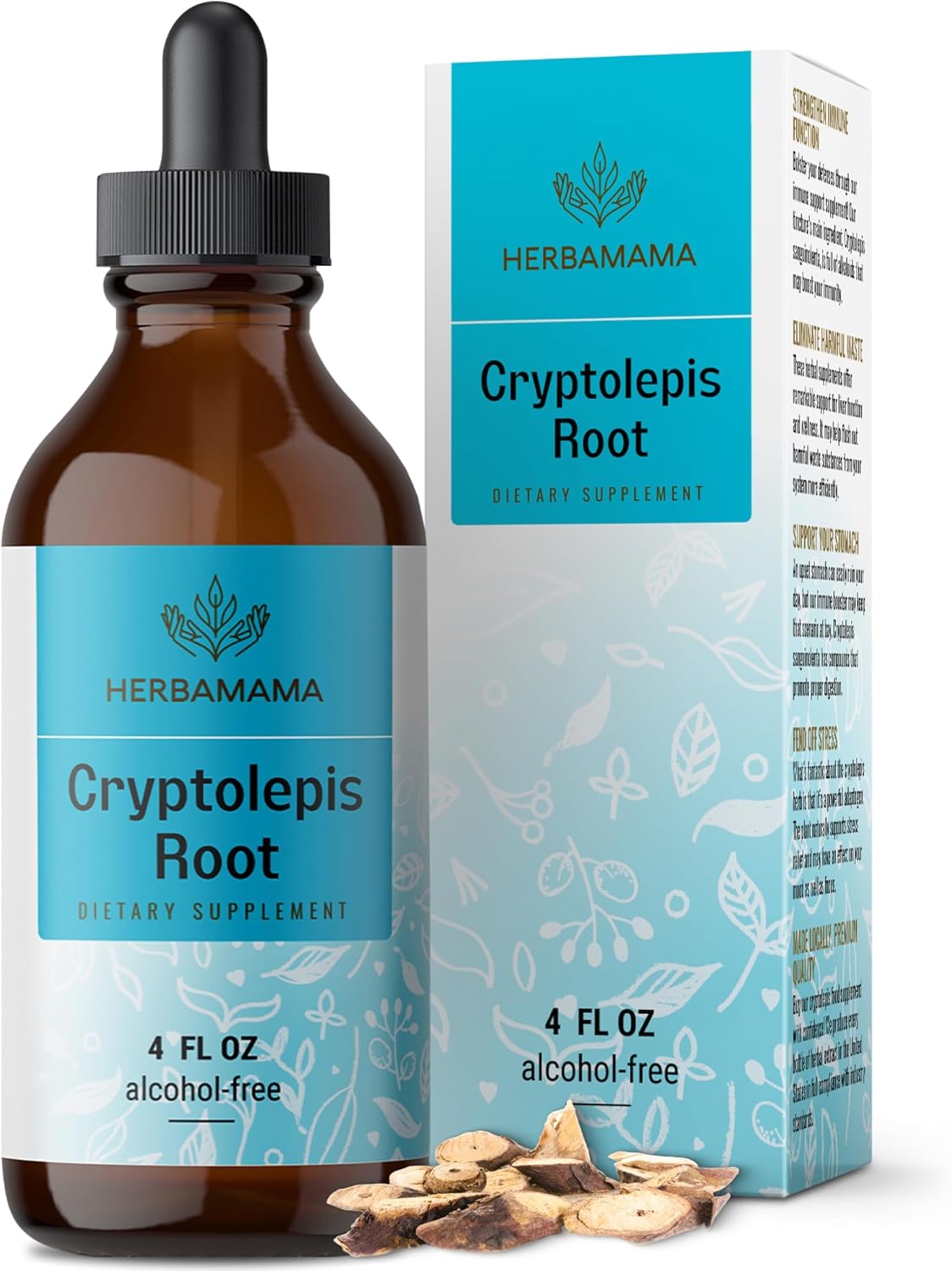 Herbamama Cryptolepis Tincture - Immune Support Supplement - Vegan Cryptolepis Sanguinolenta Immunity Drops - Alcohol & Sugar-Free, Non-Gmo, 56-Day Supply