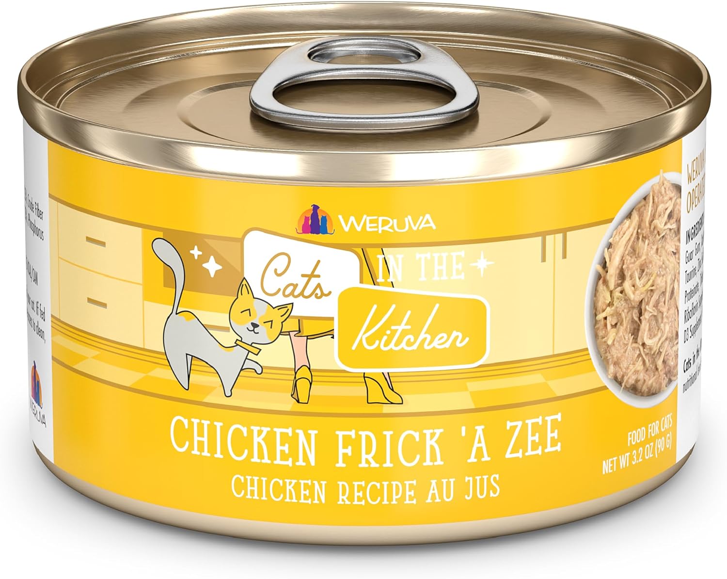 Weruva Cats In The Kitchen, Chicken Frick 'A Zee With Chicken Au Jus Cat Food, 3.2Oz Can (Pack Of 24)