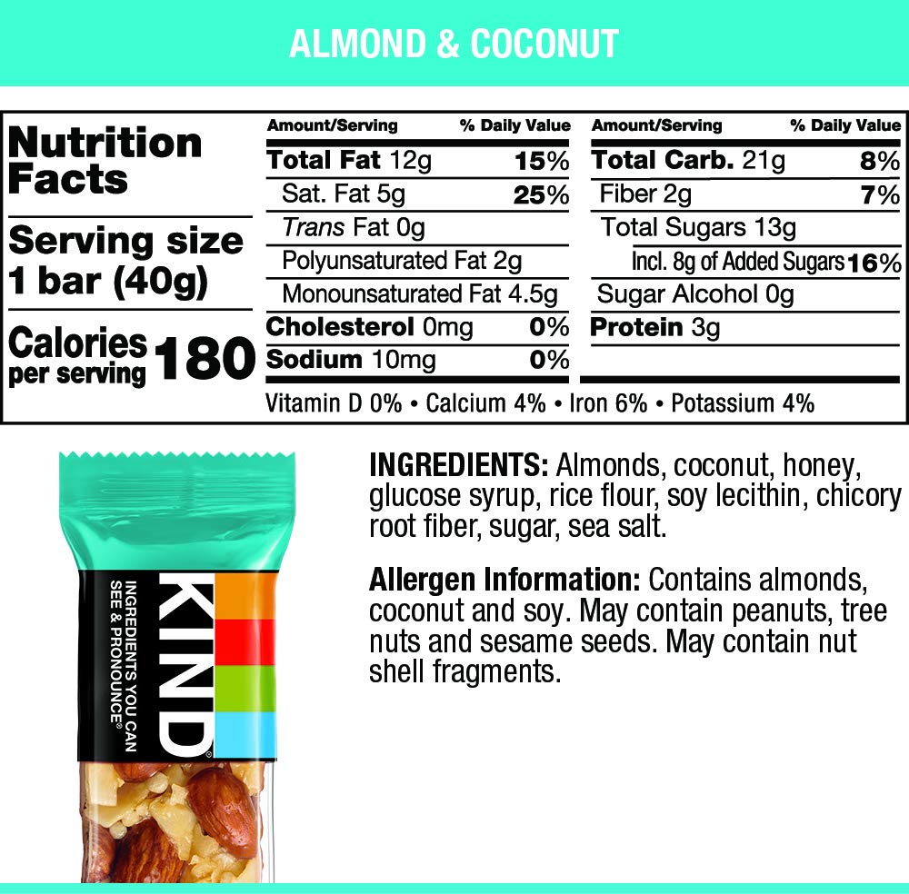 KIND Almond & Coconut, 8.4 Oz (Pack Of 6) : Grocery & Gourmet Food