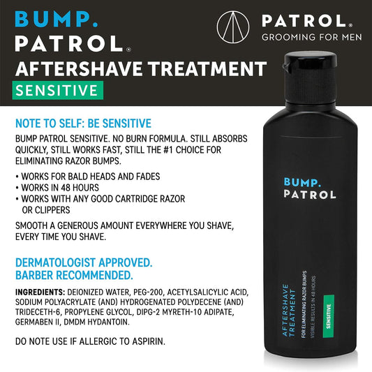 Bump Patrol Sensitive Strength Aftershave Formula - Gentle After Shave Solution Eliminates Razor Bumps And Ingrown Hairs - 2 Ounces