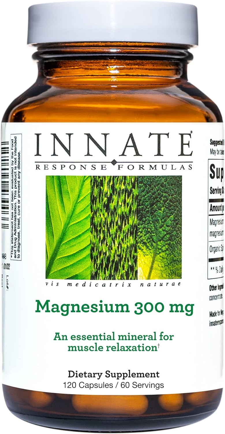 Innate Response Formulas Magnesium 300 Mg - Mineral Supplement For Muscle Relaxation - Vegetarian And Gluten-Free - 120 Capsules (60 Servings)