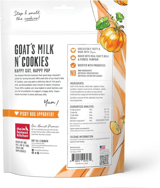 The Honest Kitchen Goat's Milk N' Cookies: Slow Baked with Pumpkin, 8 oz Bag