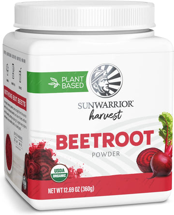 Sunwarrior Beet Root Powder Nitric Oxide Increase Stamina Blood And Flow Circulation Natural Non-Gmo Keto Vegan Superfood For Smoothies Acai Pudding Baking 360G Sq Tub (90 Servings) Organic Harvest