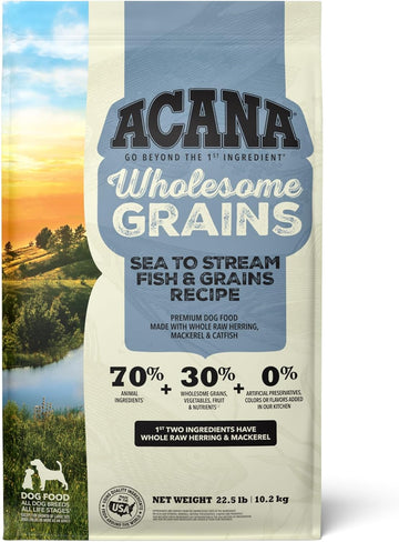 Acana Wholesome Grains Dry Dog Food, Sea To Stream, Saltwater And Freshwater Fish & Grains Recipe, 22.5Lb