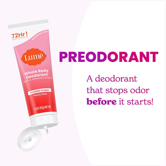 Lume Whole Body Deodorant - Invisible Cream Tube - 72 Hour Odor Control - Aluminum Free, Baking Soda Free, Skin Safe - 3.0 Ounce (Lavender Sage)