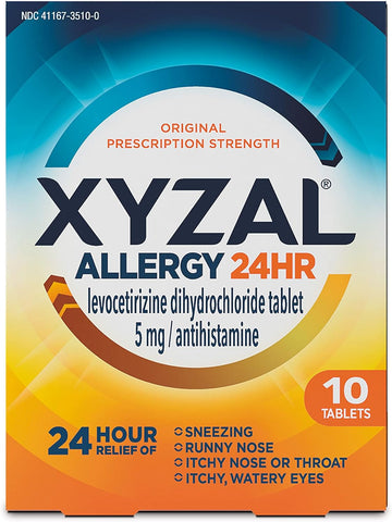 Xyzal Allergy Pills, 24-Hour Allergy Relief, 10-Count, Original Prescription Strength