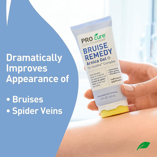 PROcure Remedy Gel with Arnica, Helps Improve the Appearance of Bruises & Spider Veins on the Foot and Ankle, Unscented & Paraben Free with Soft Touch Applicator, 2 Fl Oz