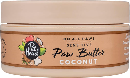 PET Head On All Paws Coconut Paw Butter 1.4 oz. Nourishing Paw Balm, Moisturizes Paws and Noses to Leave Them Soft and Crack-Free, Lickable, Gentle Formula for Puppies. Made in USA