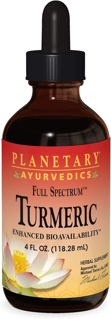 Planetary Herbals Turmeric Full Spectrum Liquid by Planetary Ayurvedics, Support for Antioxidant and Healthy Inflammation Response, 4 Ounces