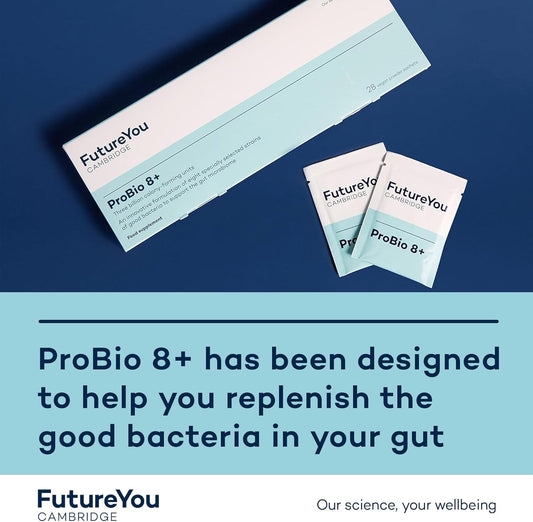 Futureyou Probio 8+ (28 Powder Sachets) Probiotics For Gut Health, Probiotics For Women And Men, Gut Health Supplements With Lactobacillus Acidophilus W22 - Genuine Futureyou Cambridge Supplements