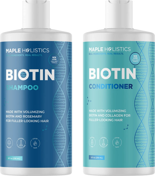 Biotin Shampoo and Conditioner and Hair Supplement - Biotin for Hair Growth Supplement Plus Rosemary and Volumizing Shampoo and Conditioner Set - Rosemary Biotin and Collagen Hair Thickening Products