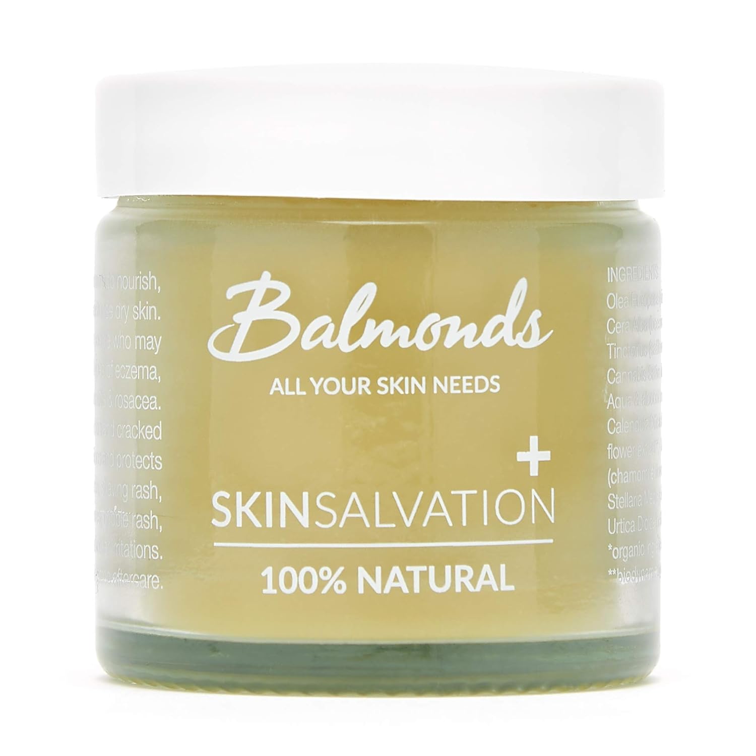 Balmonds Skin Salvation 2.1 fl oz (60 ml) - Salve for Dry, Rough & Sensitive Skin – All-Purpose Intensive Moisturizer with Calendula, Hemp & Beeswax – 100% Natural Balm & Cruelty Free