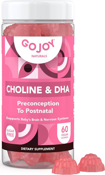 Prenatal Choline & Dha Gummies - Preconception To Postnatal Gummy Vitamin Supplement For Pregnant Women - Sweetened With Monk Fruit - 3Rd Party Tested - Non Gmo, Gluten Free, Vegan