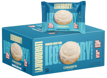 Legendary Foods High Protein Snack - Cinnamon Sweet Roll, 20 Gr Protein Bar Alternative, Low Carb Food, Low Sugar Gluten Free Keto Breakfast Snack, Healthy And Keto Friendly Cinnamon Rolls (10-Pack)