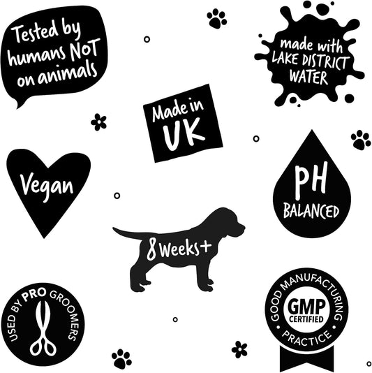 Bugalugs Dog Shampoo All In 1 Shampoo & Conditioner Dog Grooming Products For Smelly Dogs With Apple & Vanila Fragrance, Best Vegan Pet Puppy Shampoo, Professional GroomBshall1L