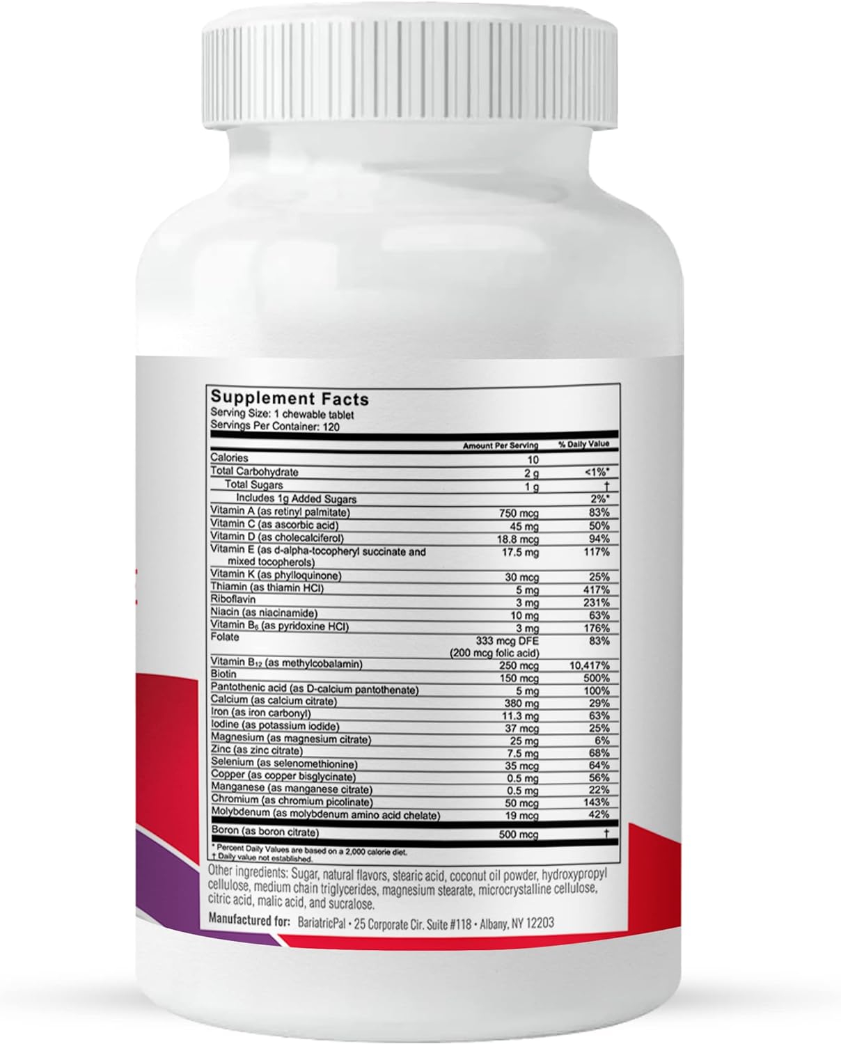BariatricPal "All-in-ONE Chewable Multivitamin with Calcium Citrate & Iron - Mixed Berry (30-Day Supply) : Health & Household
