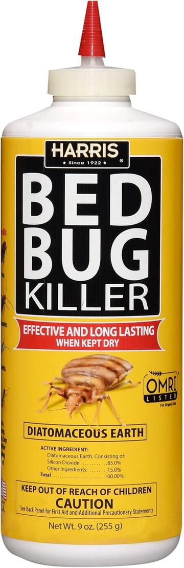 Harris Bed Bug & Insects Killer, Diatomaceous Earth Powder, 9Oz