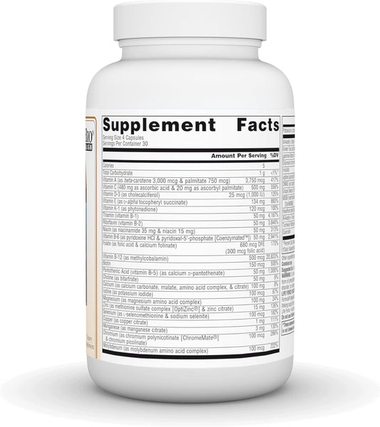 Source Naturals Life Force Multiple Iron Free Daily Multivitamin High Potency Essential Vitamins, Minerals, Antioxidants & Nutrients - Energy & Immune Boost* - 120 Capsules