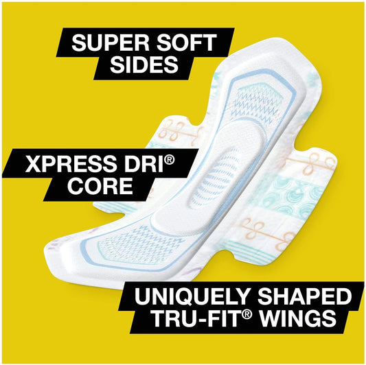 U by Kotex Cleanwear Ultra Thin Pads with Wings, Regular, 36 Count