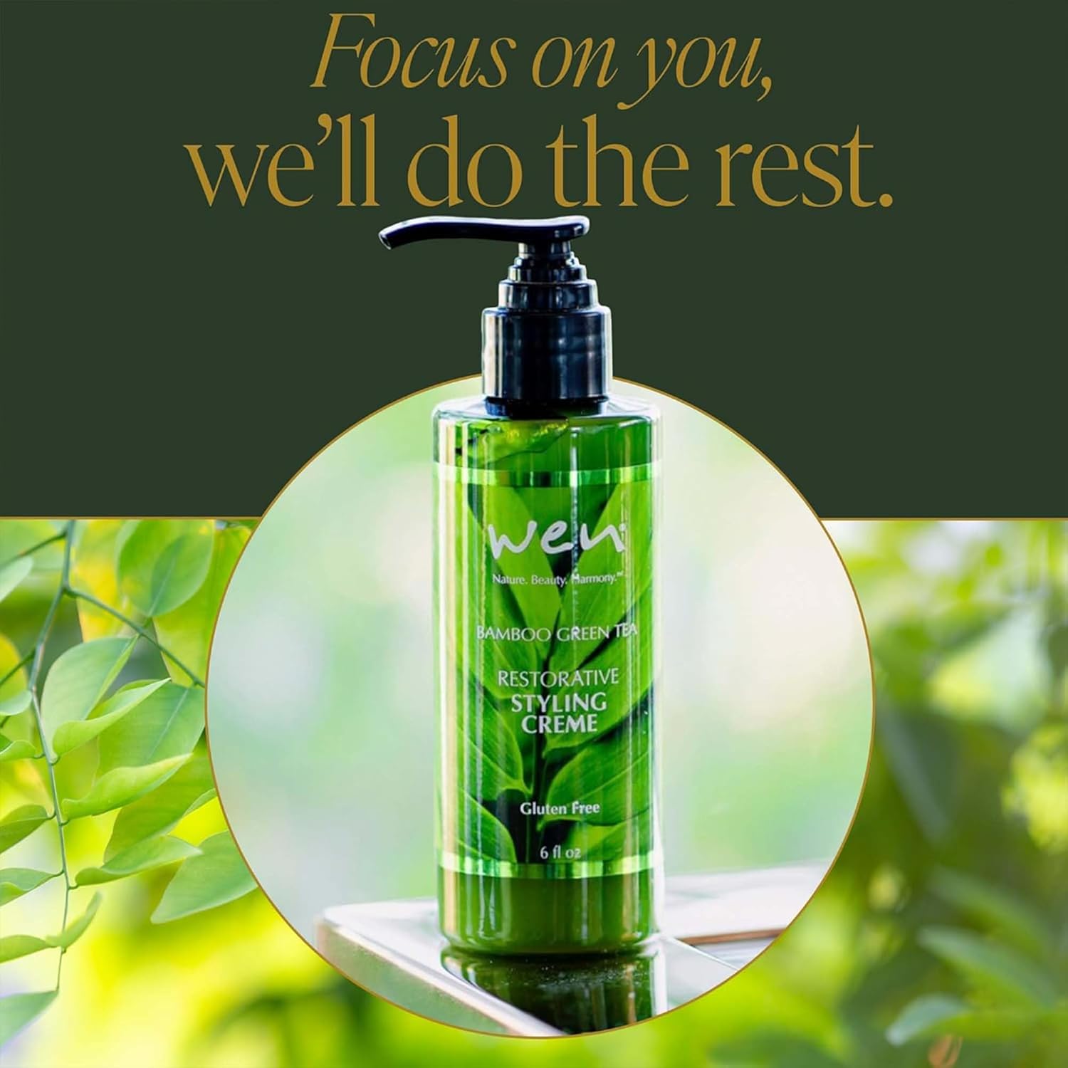 Wen By Chaz Dean Styling Creme - Styling Cream, Hair Straightener Cream For Frizzy Hair, Anti Frizz Hair Product For Styling Wavy, Curly, Straight Hair, For Men & Women - Bamboo Green Tea, 6 Fl Oz : Beauty & Personal Care