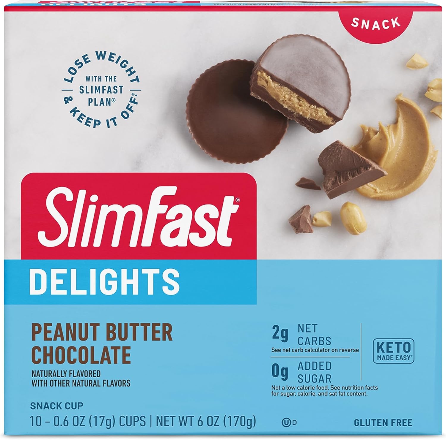 Slimfast Delights Peanut Butter Chocolate Snack Cup, 10 Count