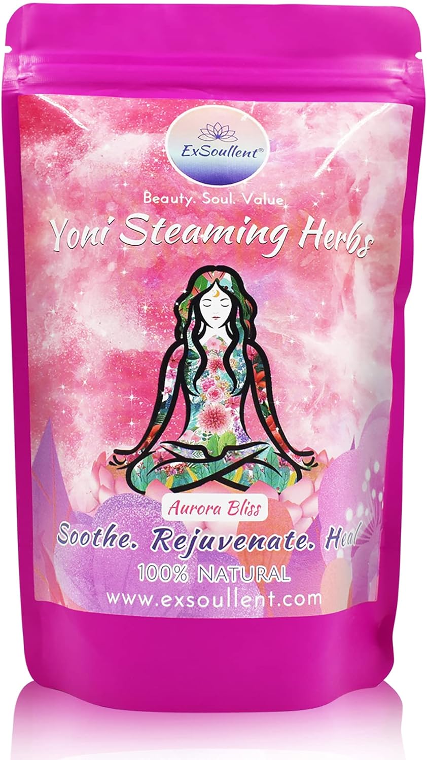 V Steam Herbs - 100% Natural Vaginal Steam, 10 Yoni Herbs Aurora Bliss Blend with Filter Bag | Soothe. Rejuvenate. Heal (2-4 Steams)