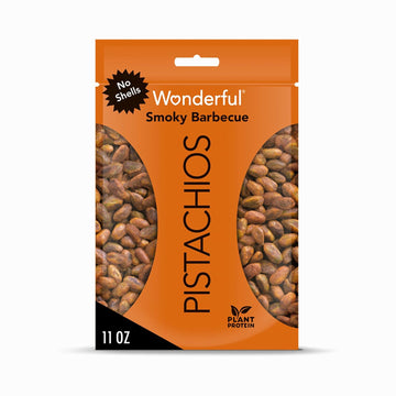 Wonderful Pistachios No Shells, Smoky Barbecue Flavored Nuts, 11 Ounce Resealable Bag, Protein Snacks, Gluten Free, Healthy Snacks