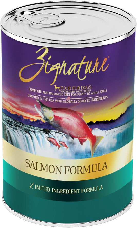 Zignature Salmon Limited Ingredient Formula Wet Dog Food 13oz, case of 12