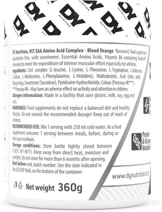 Dy Nutrition Hit Eaa Essential Amino Acids Complex With Bcaas, L-Lysine & Vitamin B6 | Muscle Repair & Recovery Supplement Intra Workout Powder, 27 Servings, 360G (Bubble Gum)