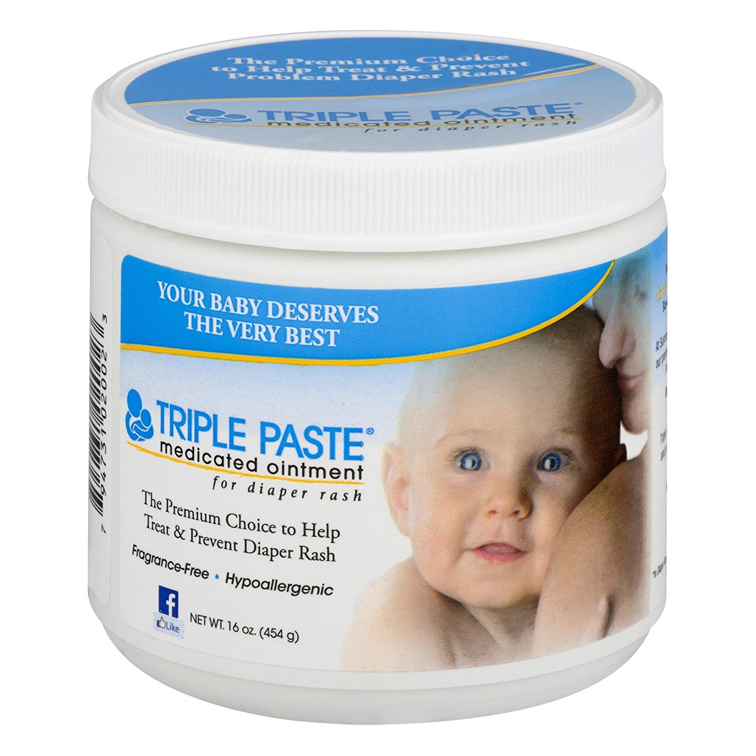 Triple Paste Medicated Ointment for Diaper Rash - 16 oz, Pack of 2 : Baby