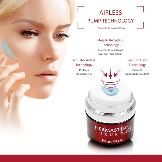 Dermastir Night Cream - Detoxifying, Hydrating, Regenerating, Antiageing. Airless Pack 50Ml