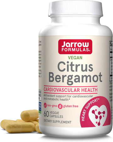 Jarrow Formulas Citrus Bergamot 500 mg - 60 Servings (Veggie Caps) - Antioxidant Support for Cardiovascular & Metabolic Health - Dietary Supplement - Gluten Free - Use with Jarrow Formulas QH-absorb