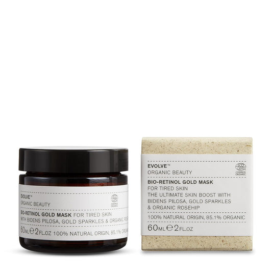 Evolve Organic Beauty - Natural Bio-Retinol Gold Face Mask | Small-Batch, Vegan Clean Beauty (2 Oz | 60 Ml) Packaging May Vary
