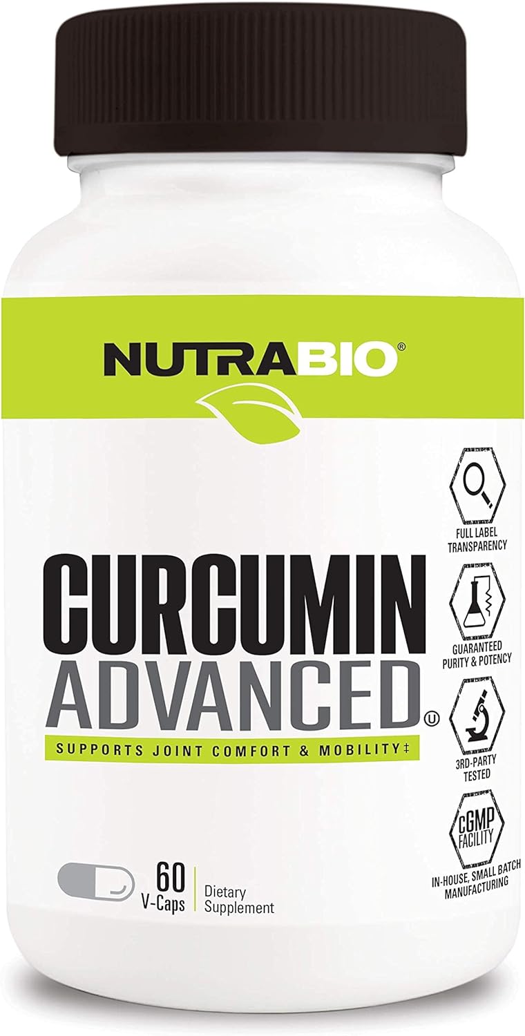 NutraBio Curcumin Advanced Digestion & Joint Support Complex, 60 Vegetable Capsules