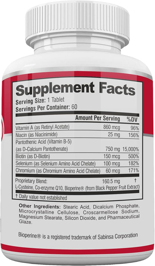 Acne Pills- Acne Tame Supplement- Clear Skin Vitamins Pill For Oily Skin Treatment, Hormonal Blemishes, Anti Spots & Cystic Acnes Supplements For Women, Men, Teens & Adults- 60 Oral Tablets
