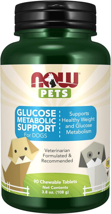 Pet Health, Pet Glucose Metabolic Support, Formulated For Dogs, Nasc Certified, 90 Chewable Tablets