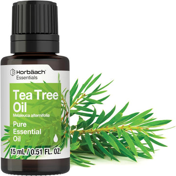 Horbäach Tea Tree Essential Oil | .51 Fl Oz (15Ml) | Therapeutic Grade | For Massage, Bath, Diffuser, Diy Projects & More