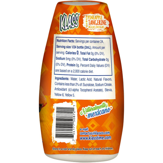 Liquid Water Enhancer | Klass Aguas Frescas | Sugar-Free Naturally Flavored Pineapple Tangerine, Keto Friendly|1.62 Oz Pack Of 4 (Makes 24 Servings Each) 0 Calories Per Serving