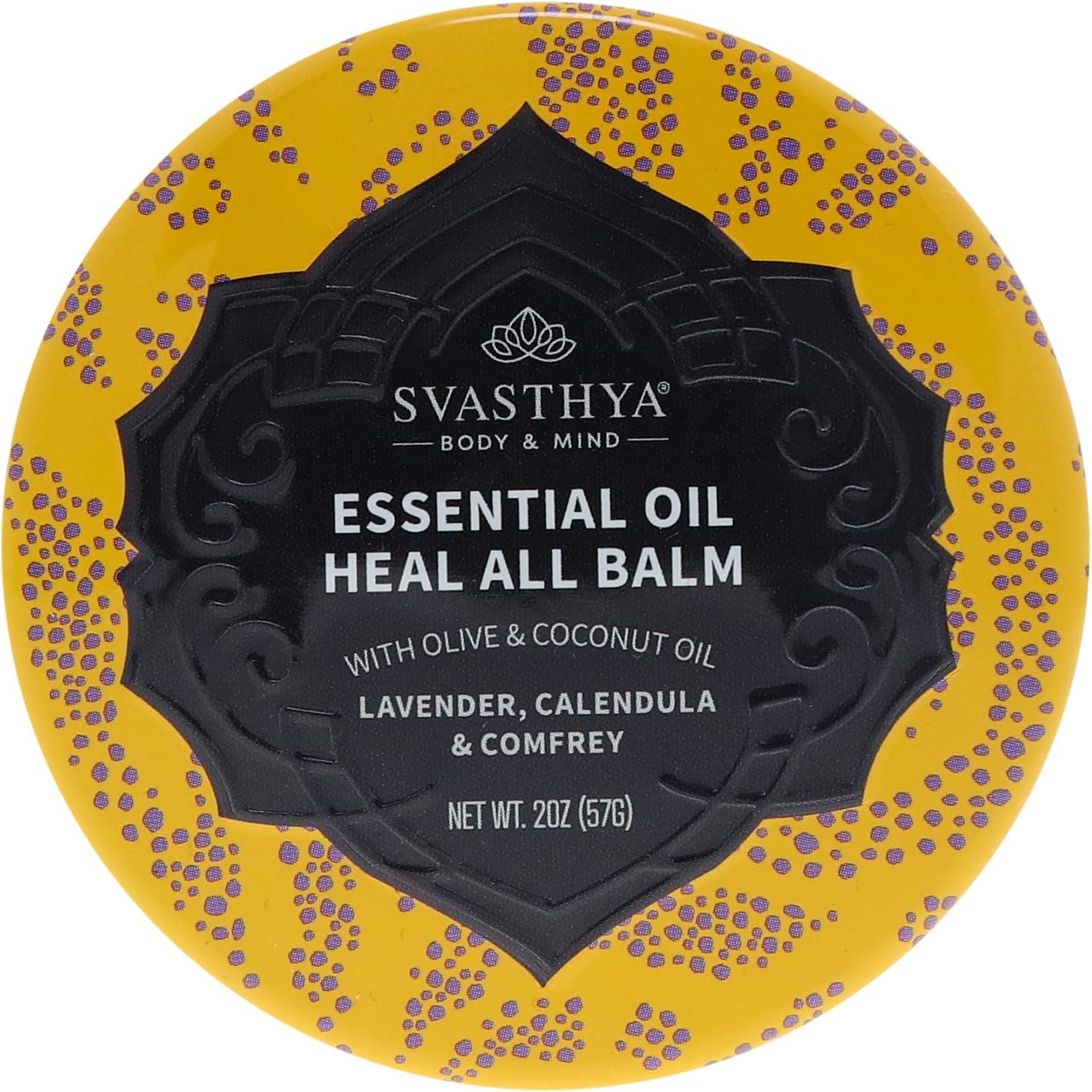 Svasthya Body & Mind Essential Oil Heal All Balm - Cracked, Dryness, Wound And Irritation Healing - Natural Ingredients Skincare Balm With Lavender Oil - Fast Recovery - Multipurpose Uses