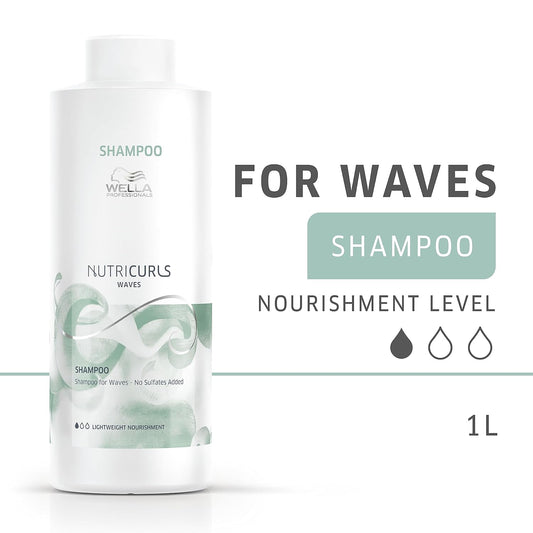 Wella Professionals Nutricurls Shampoo For Waves Formulated With Nourish-In Complex Nourish And Define Without Sulfates