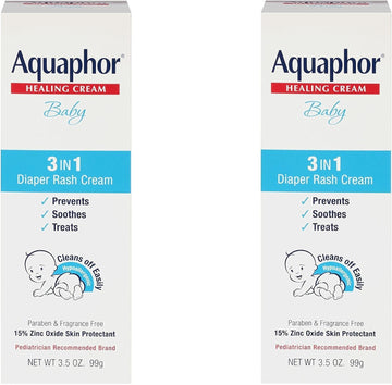 Aquaphor Baby Diaper Rash Cream, 3.5 Ounce (2 Pack)