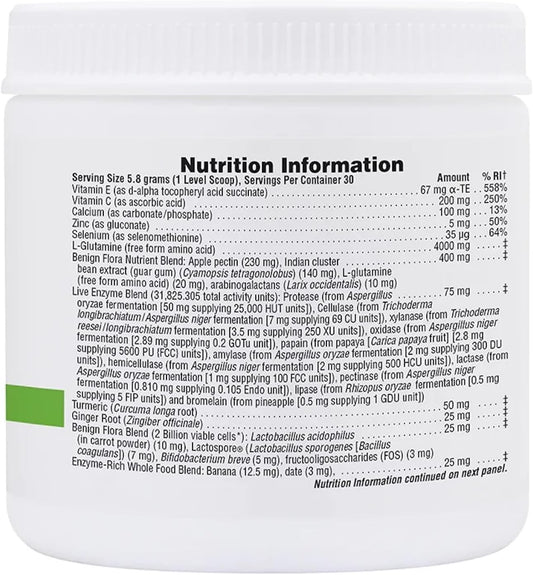 NaturesPlus GI Natural Drink Powder - 6.14 Ounce, Vegetarian Powder - Dietary Supplement for Total Digestive Wellness - Probiotics, Prebiotics, Enzymes - Gluten-Free - 30 Servings