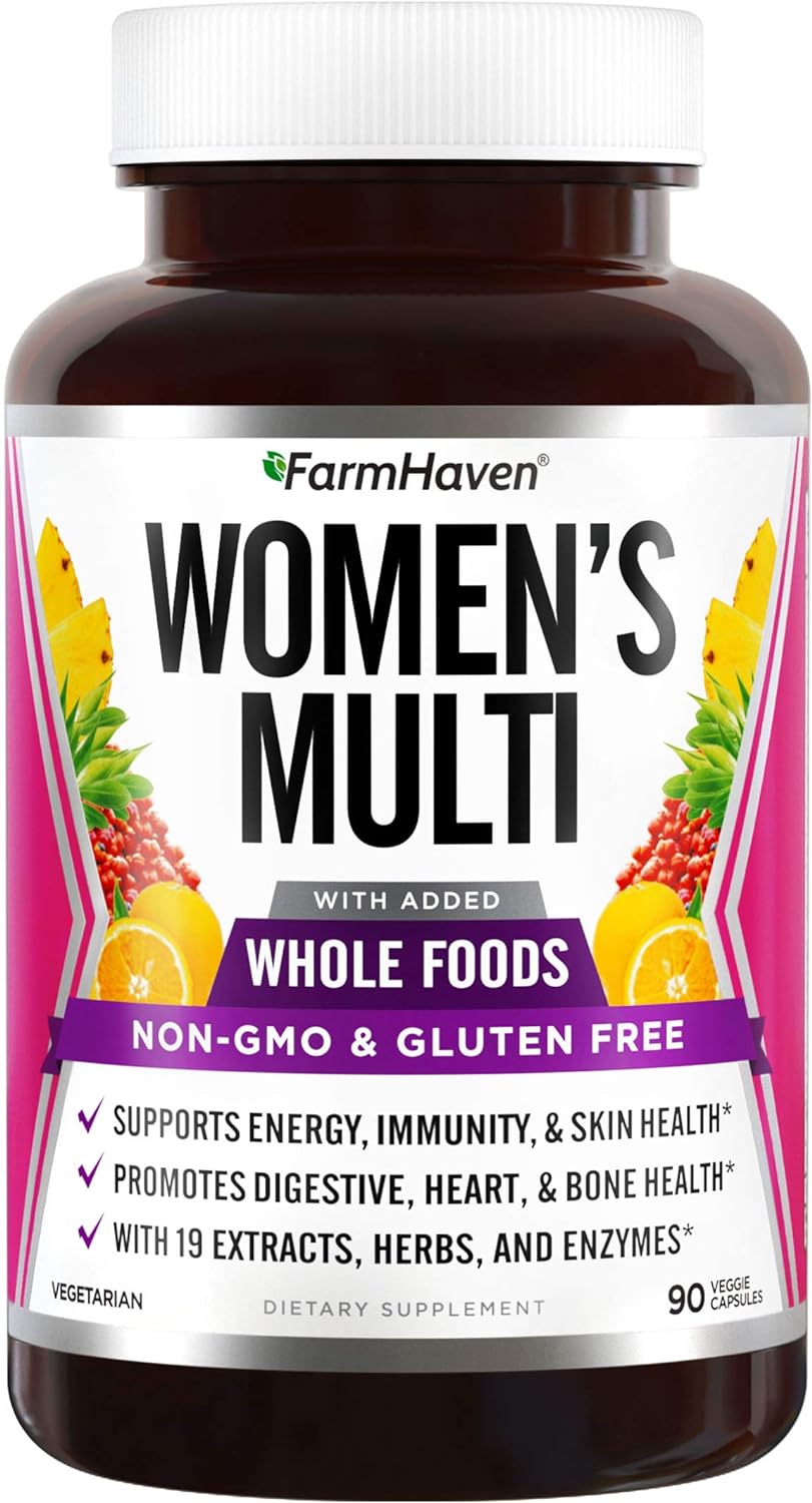 FarmHaven Multivitamin for Women | 22 Essential Nutrients, Fruits & Veggies Womens Multivitamin | Whole Food Multivitamin Boosts Energy, Immune, Heart Health | Womens Daily Vitamins - 90 Capsules