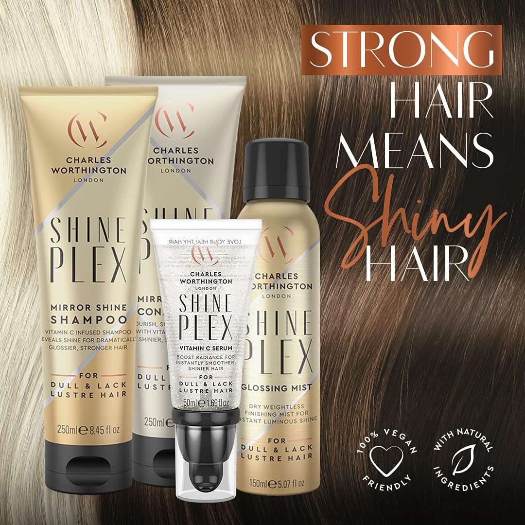 Charles Worthington ShinePlex Glass Shine Serum, Vitamin C to Hydrate and Nourish Hair, Salon Smoothing Treatment for Women, 50 ml : Amazon.co.uk: Beauty