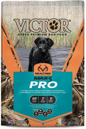 Victor Super Premium Dog Food – Realtree Max-5 Pro Dry Dog Food – 30% Protein, Gluten Free For Active Adult Dogs, 5Lb