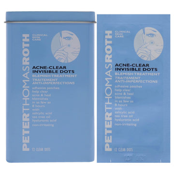 Peter Thomas Roth | Acne-Clear Invisible Dots | Blemish Treatment, Salicylic Acid Pimple Patches, Helps Reduce The Look Of Blemishes In 8 Hours, Two Patch Sizes