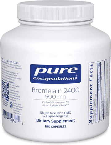 Pure Encapsulations Bromelain 2400 500 Mg - For Digestive Support & Musculoskeletal Health - Supports Joints & Muscle Recovery* - Proteolytic Enzymes - Vegan - 180 Capsules